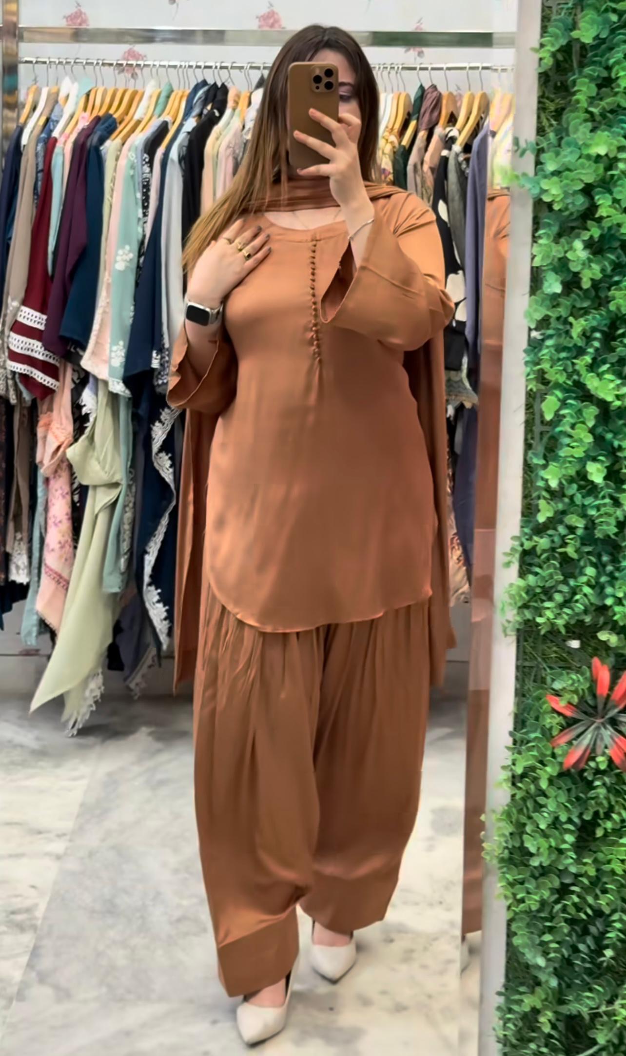 Heavy Georgette Kurta Dupatta Set With Embroidery Work | Ready To Wear