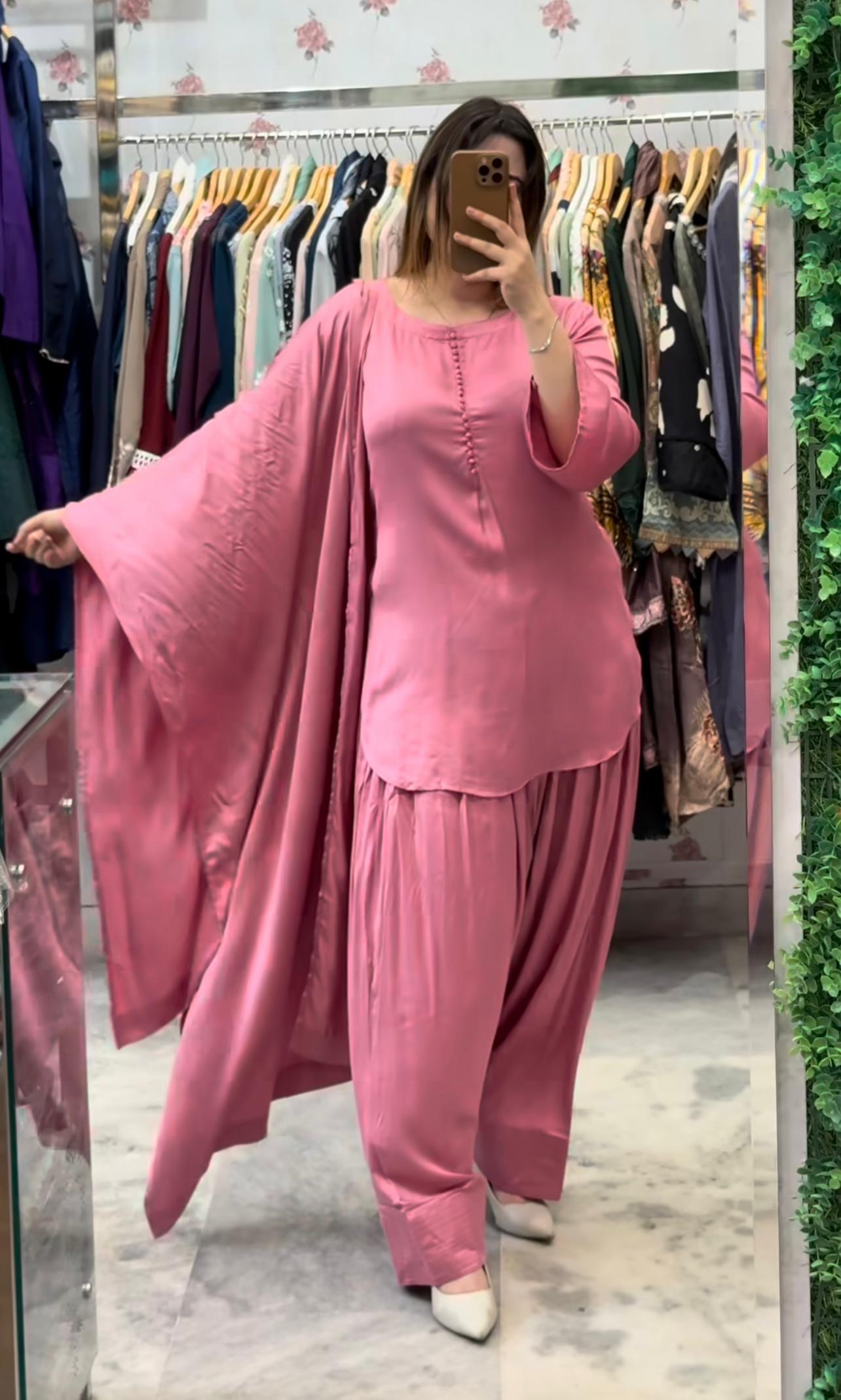 Heavy Georgette Kurta Dupatta Set With Embroidery Work | Ready To Wear