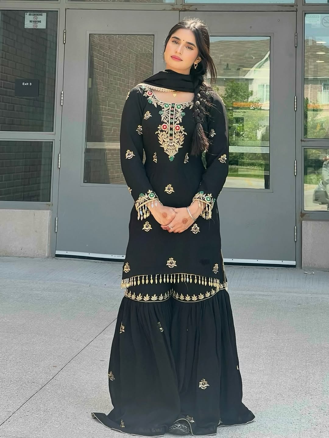 Chinon Silk Kurta Dupatta Set With Embroidery Sequence Work | Ready To Wear