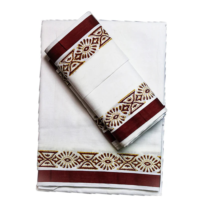 Versatile Attire Thilani Printed Jod Cotton Dhoti