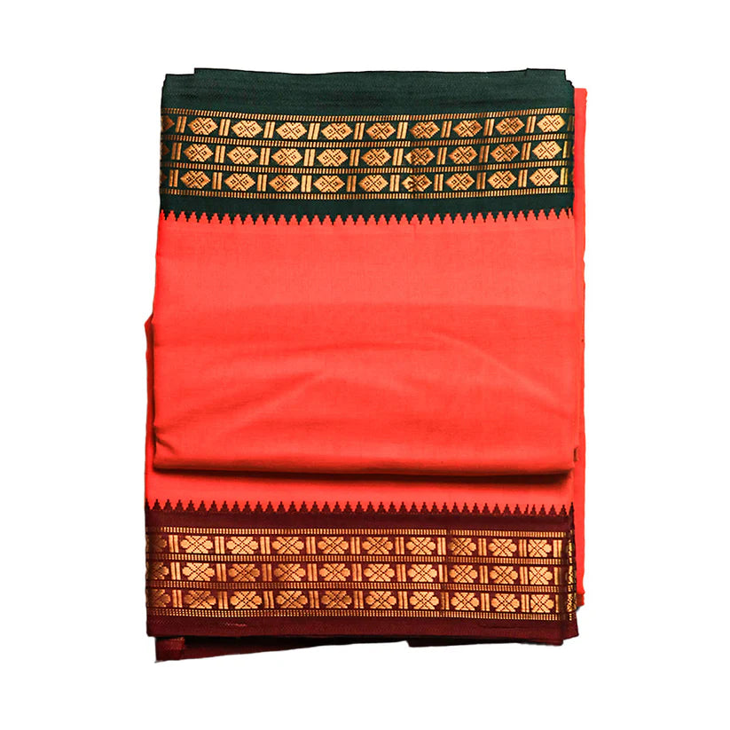 Bahubali Cotton Dhoti With Designed Golden Borders