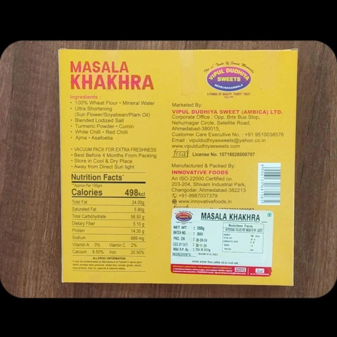 Vipul Dudhiya Masala Khakhra