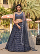 Ready To Wear | Women's Grey Georgette Zari & Heavy Sequin Embroidery Lehenga Choli & Dupatta
