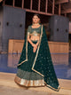 Ready To Wear | Women's Green Georgette Zari & Heavy Sequin Embroidery Lehenga Choli & Dupatta