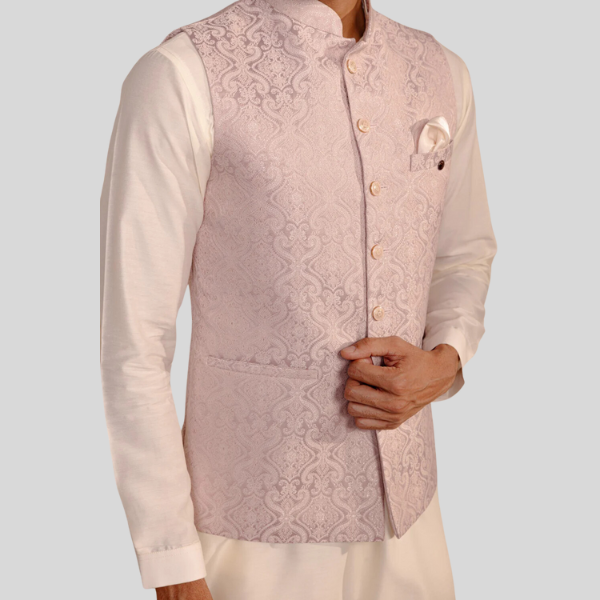 Jacquard Waist Coat | Onion Color