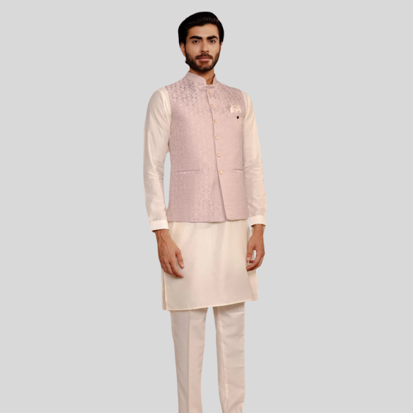 Jacquard Waist Coat | Onion Color