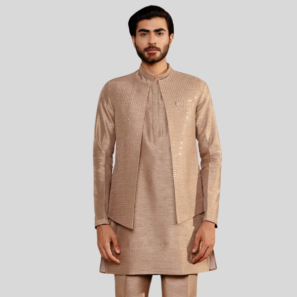 Jodhpuri Embroidery Jacket With Kurta Pajama Set