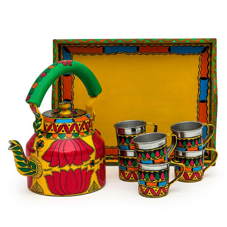 Hand Painted Tea Set : Yellow Lotus