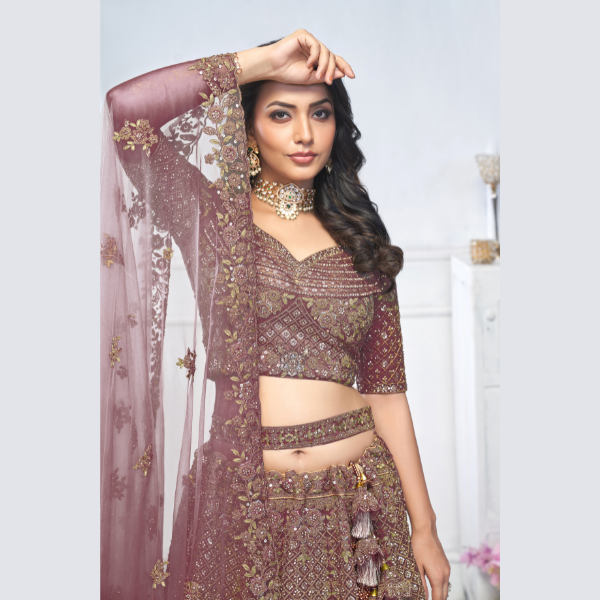 Dark Purple bridal wear lehenga | Ready To Wear | - India shopping