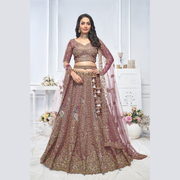 Dark Purple bridal wear lehenga | Ready To Wear | - India shopping