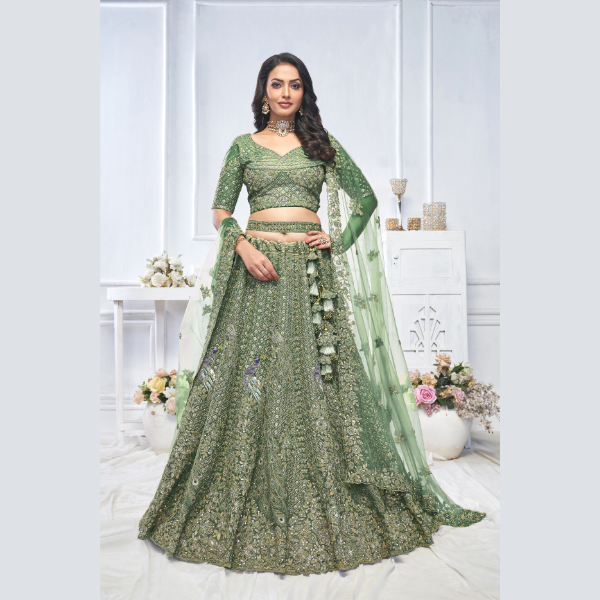 Graceful Green bridal wear lehenga | Ready To Wear |