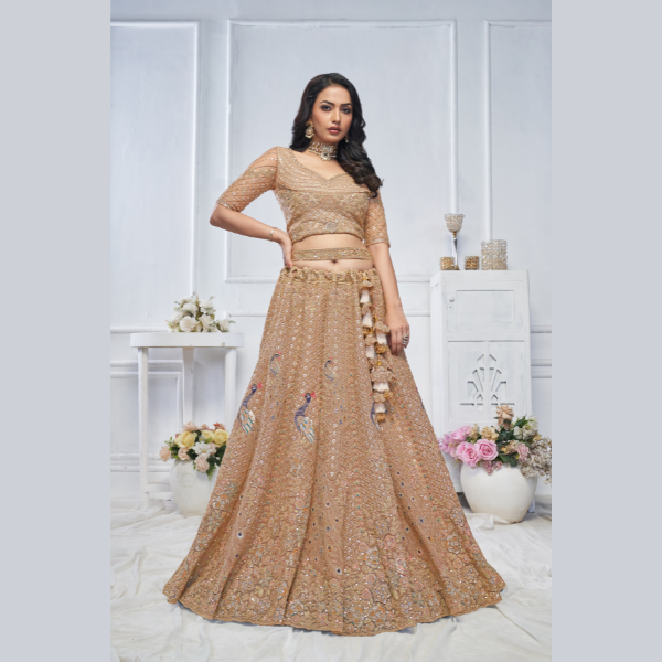 Show stopper Mustard  Embroidered bridal wear lehenga | Ready To Wear