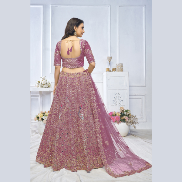 Graceful Onion bridal wear lehenga  | Ready To Wear | - India shopping