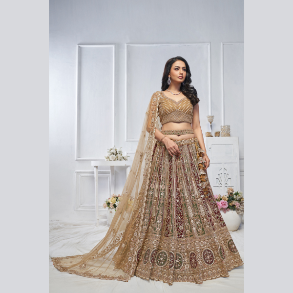 The Majestic Mustard bridal lehenga  | Ready To Wear |