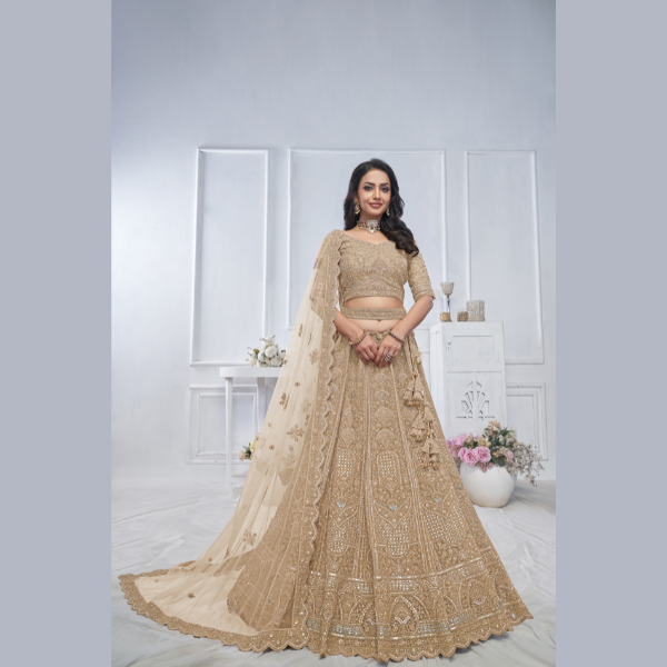 Golden Embroidered Bridal lehenga | Ready To Wear |