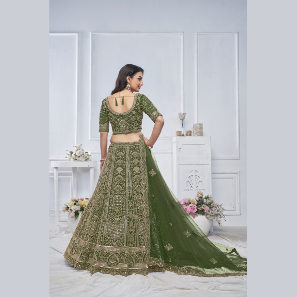 Peacock Green Embroidered Bridal lehenga | Ready To Wear |