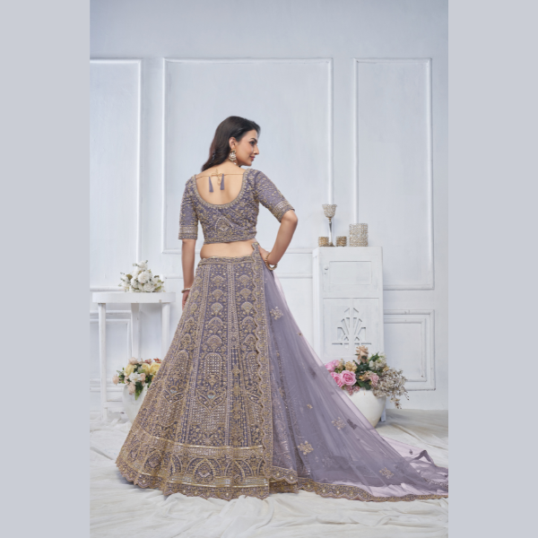 Peacock purple Embroidered Bridal lehenga | Ready To Wear |