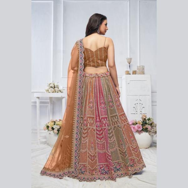 Majestic Musatrd Zari Weaving Net Lehenga Choli With Dupatta | Ready To Wear |