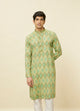 Manyawar Vibrant Green Sequined Kurta