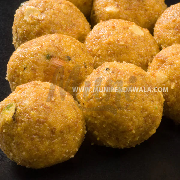 Muni Pendawala Kesar Plain Besan Ladoo (500g) | Pure Ghee Saffron Ladoo