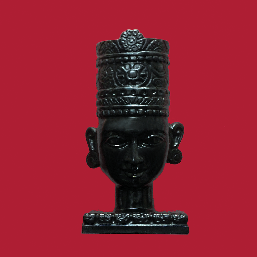 Khatu Shyam Baba Marble Statue (Black) - 15 x 8 x 6 inches