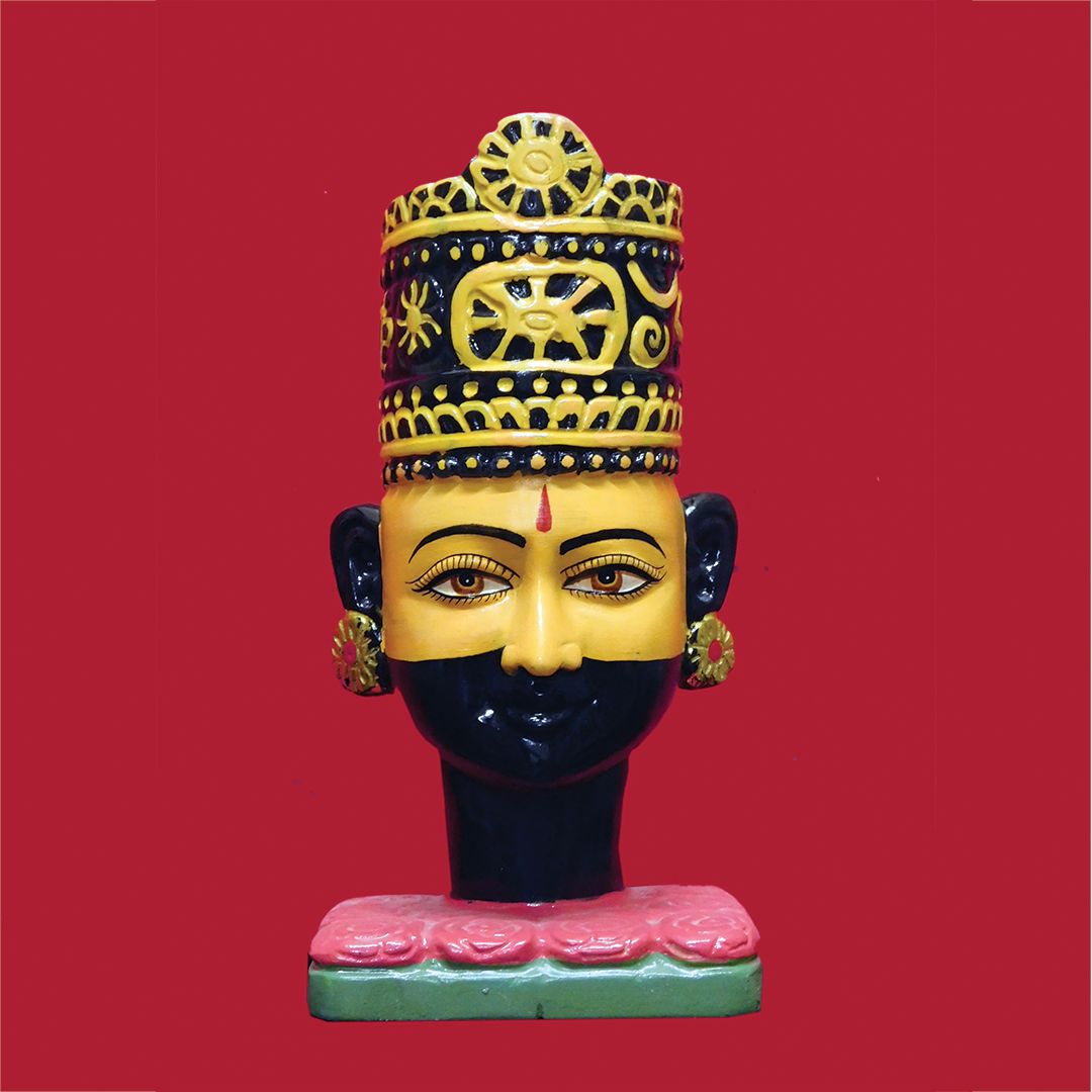 Khatu Shyam Baba Marble Statue - 12 x 7 x 5 inches