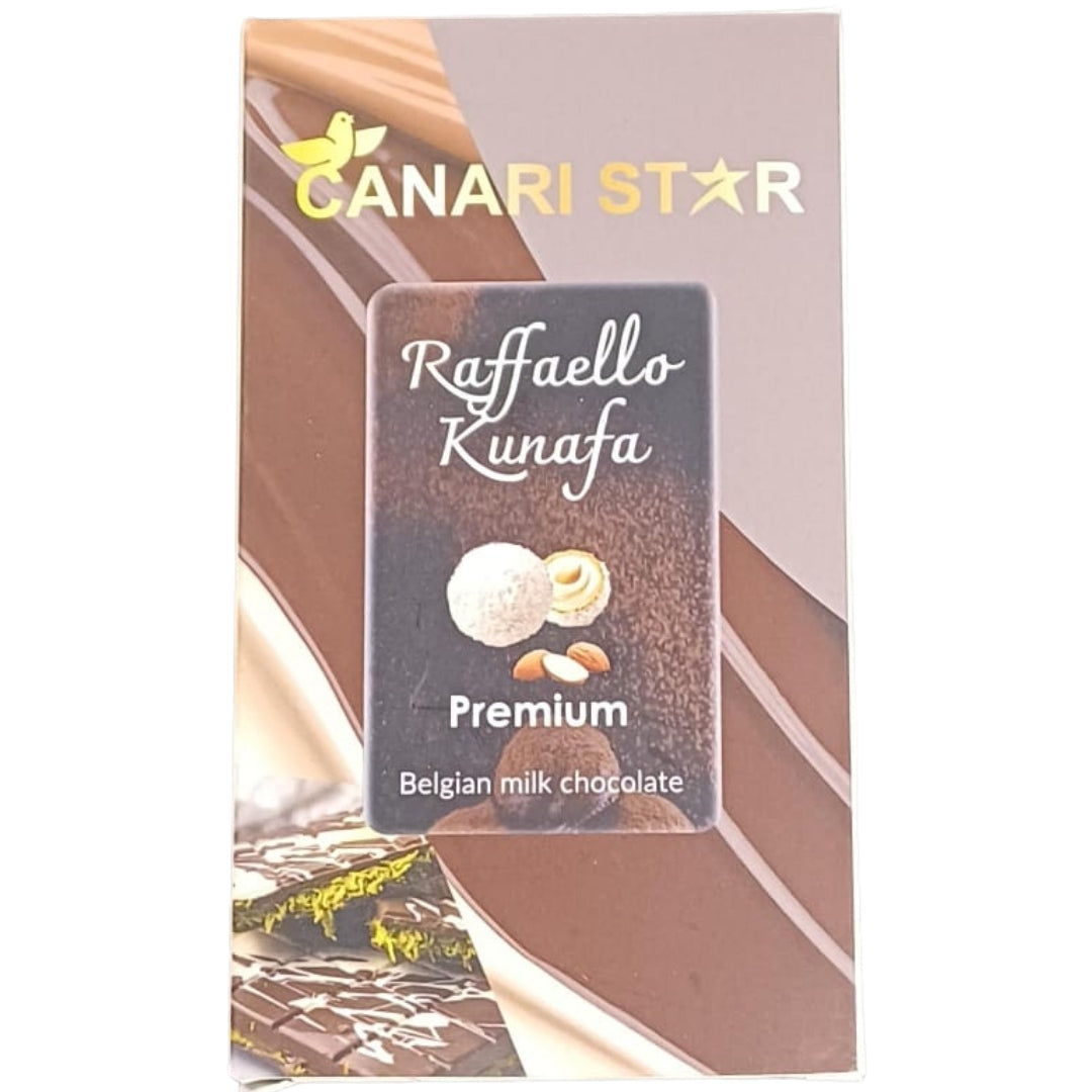 Canari Star Kunafa Raffaello Chocolate Bar - 90 gms