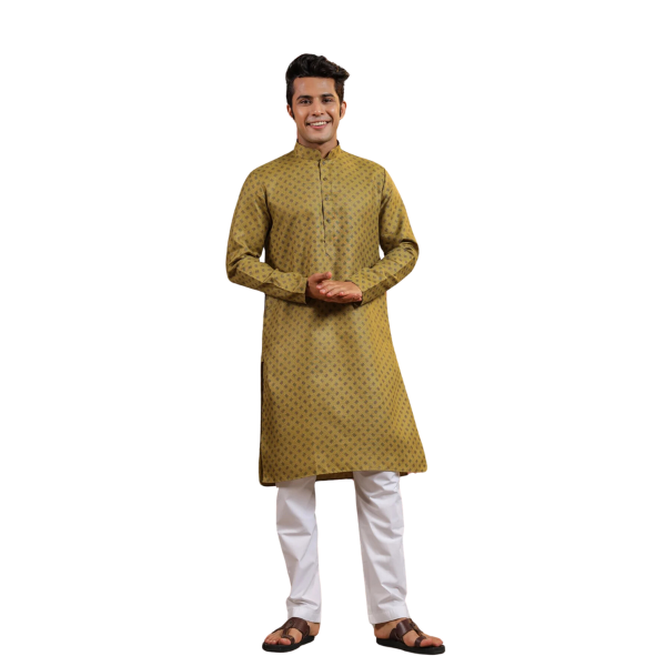 Kurta Pajama For Men | Mehendi Color