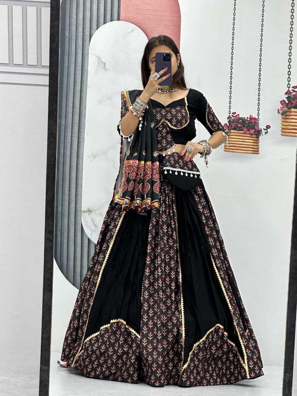 Navratri  Special Pure Cotton Lehenga Choli  | Ready To Wear | Aug-24