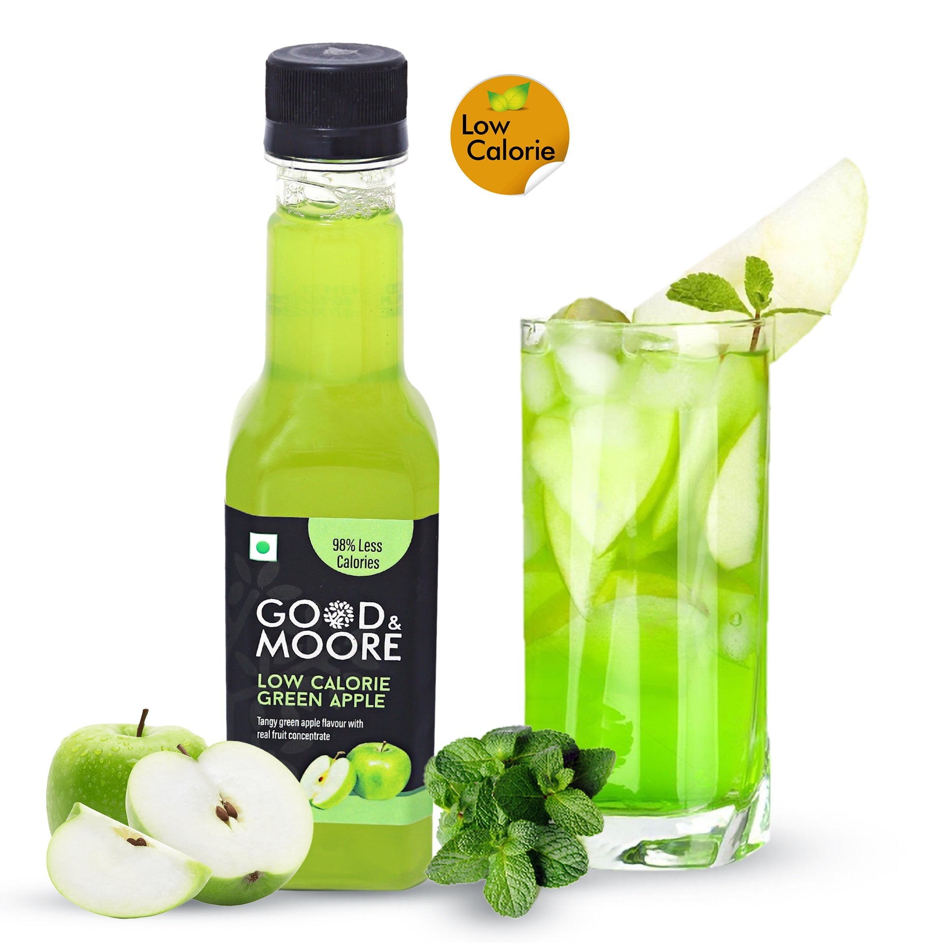 Good & Moore  Low calorie Green Apple Syrup |250 ML | 750 ML