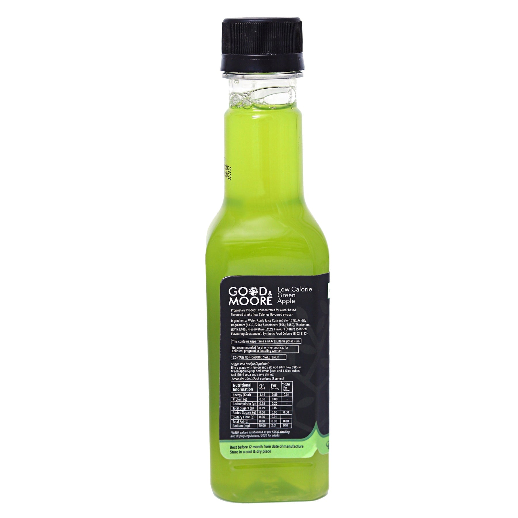 Good & Moore  Low calorie Green Apple Syrup |250 ML | 750 ML