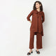 Regular Fit Solid Kurta with Palazzo Set | Ready To Wear