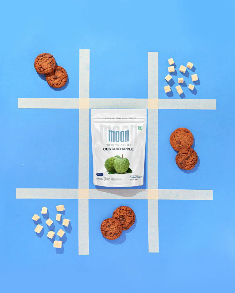 Moon Freeze Dried Custard Apple Cubes | 16 gms