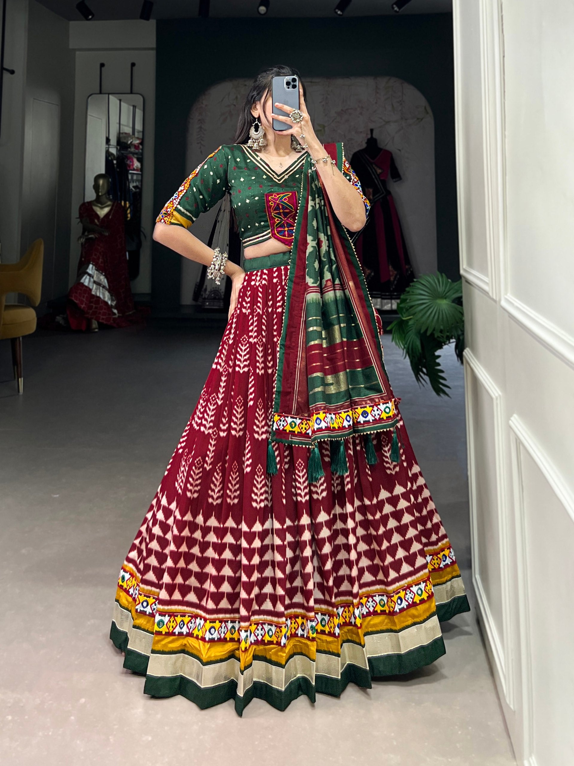 Navratri Glow in Dola Silk  Lehenga Cholis | Ready To Wear