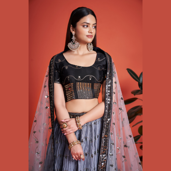 Beautiful Heavy Chinon Lehenga | Ready To Wear - India shopping