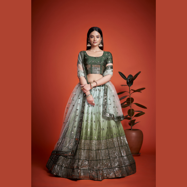 Latest Heavy Chinon Lehenga | Ready To Wear - India shopping