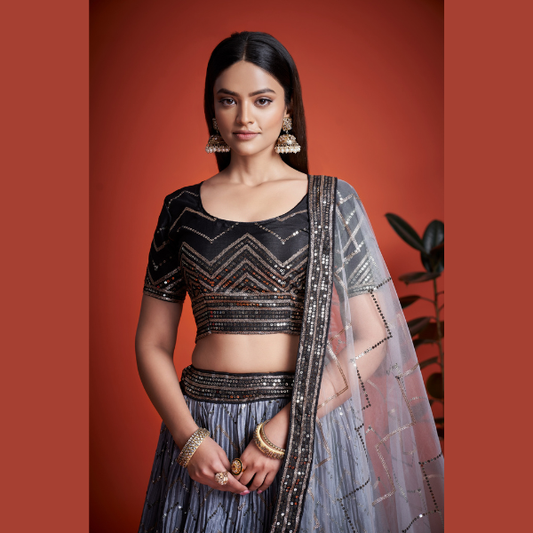 Different patterns Heavy Chinon Lehenga | Ready To Wear - India shopping