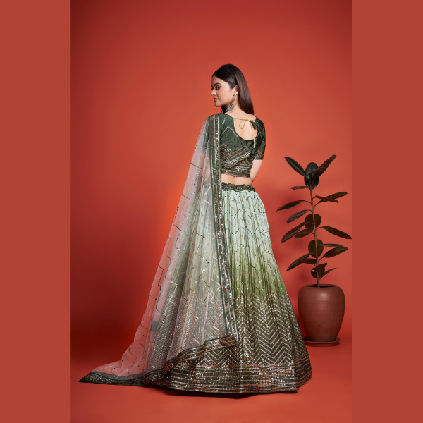 Beautiful Heavy Chinon Lehenga  | Ready To Wear - India shopping