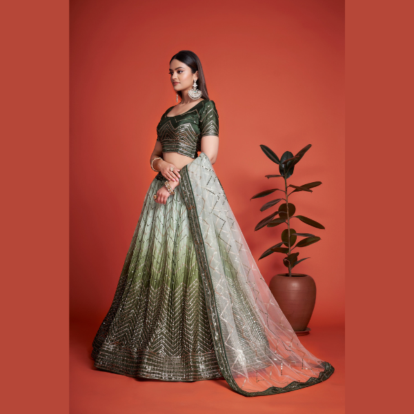 Beautiful Heavy Chinon Lehenga  | Ready To Wear - India shopping