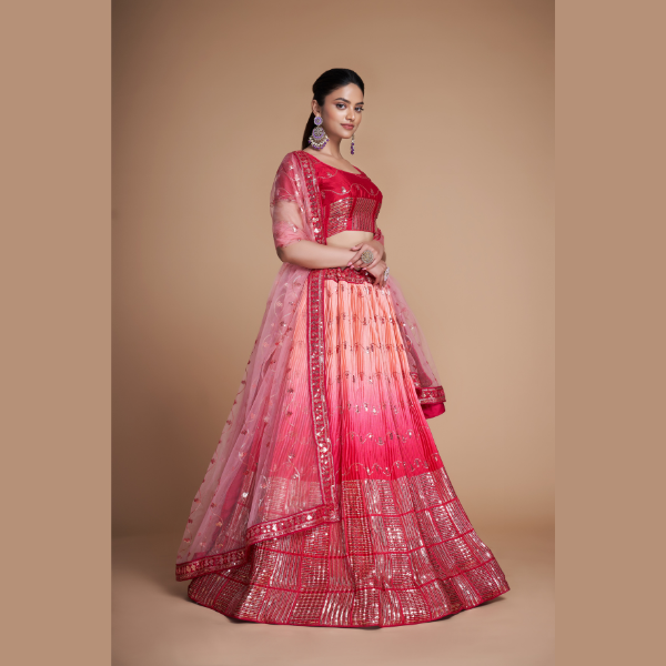 Most Beautiful Heavy Chinon Lehenga | Ready To Wear - India shopping