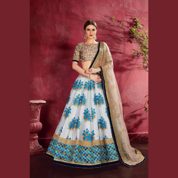 New Serene Satin Lehenga | Ready To Wear - India shopping