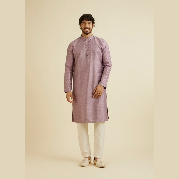 Manyawar Self Patterned Kurta Set