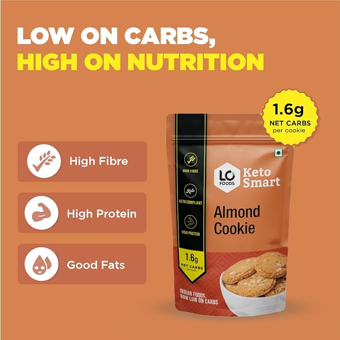 Lo! Foods Keto Almond Cookies (Sugar Free Biscuit, No Maida) | 200 gms