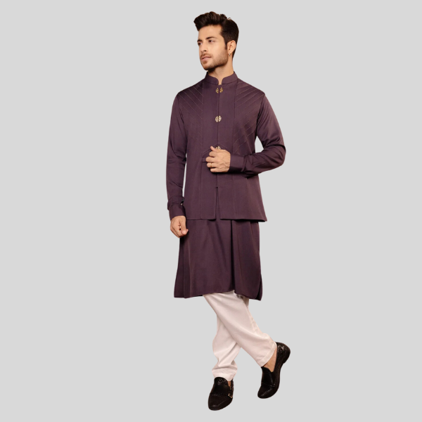 Long Sleeve Jodhpuri Jacket with Kurta Pajama Set