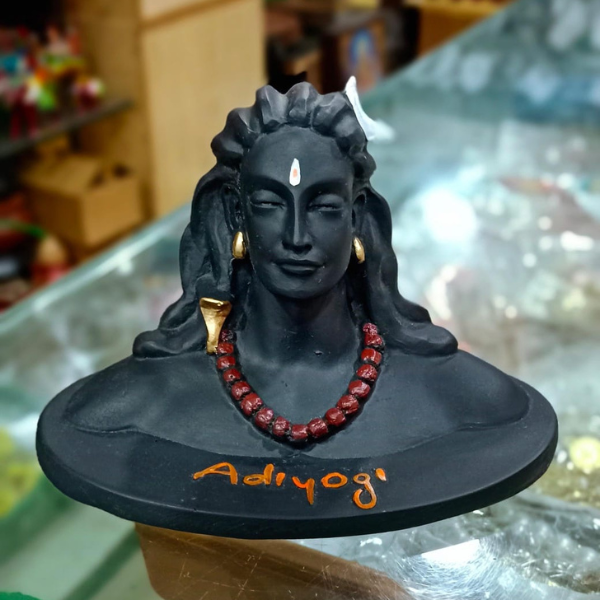 Lord Adiyogi Shiva Statue for Car Dash Board, Pooja & Premium Gift (set Of 2)