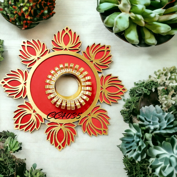 Lotus rangoli candle tea light holder | diwali