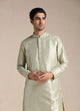 Manyawar Pista Green Foil Print Kurta Set
