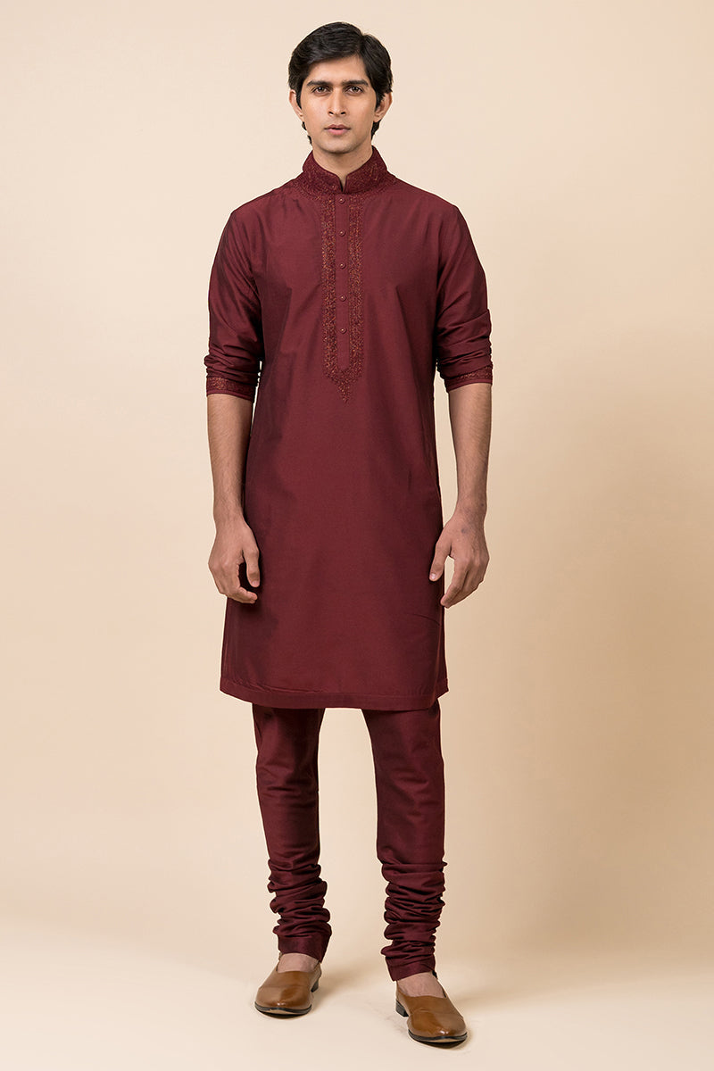 Kurta Set With Tonal Dori Embroidery