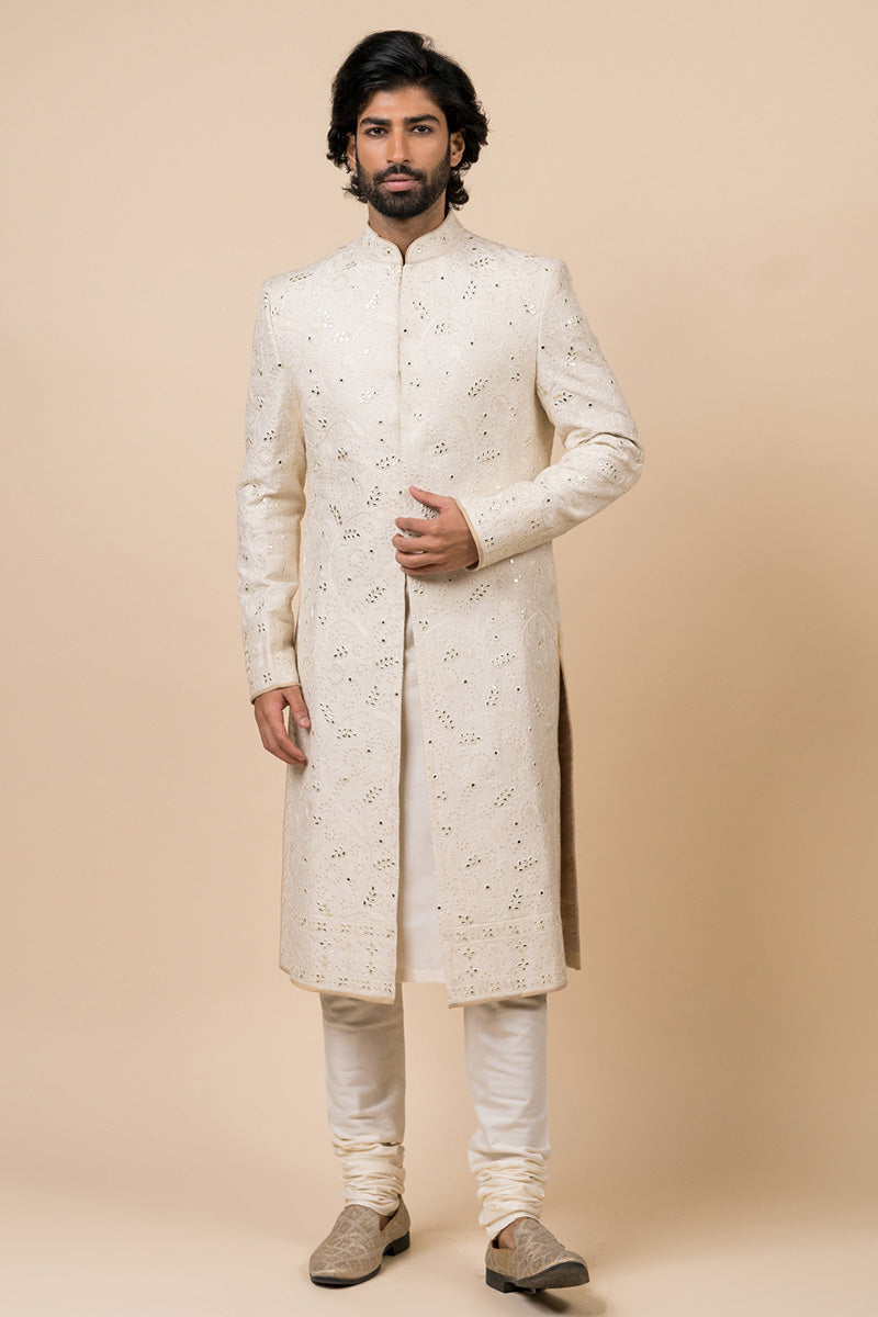 Sherwani In Thread And Gota Work