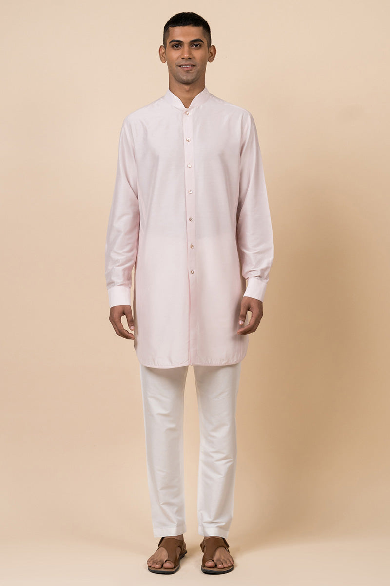 Pink Straight Center Open Single Kurta